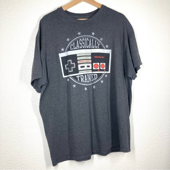 Nintendo Classically Trained XL Charcoal Gray T Shirt 50/50 Graphic Gamer Tee - Picture 6 of 11
